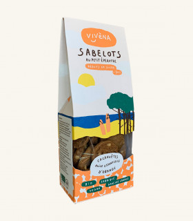 Sablés  Cacahuètes, huile essentielle d'orange-170g VEGAN  - Petit-épeautre - Ingrédients IG BAS  -