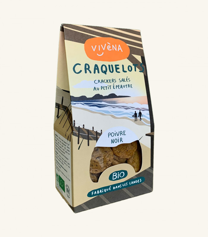 Crackers Poivre noir /120g - petit épeautre - Ingrédients IG BAS