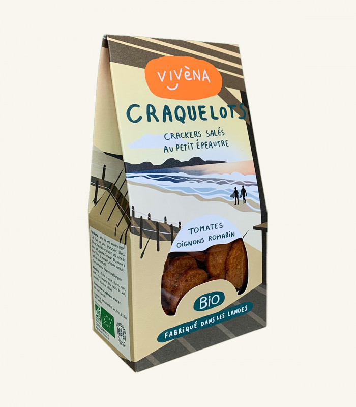 Crackers Tomates, oignons, romarin   120g - petit épeautre - Ingrédients IG BAS