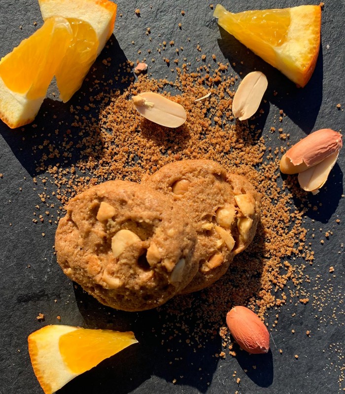 Sablés  Cacahuètes, huile essentielle d'orange-170g VEGAN  - Petit-épeautre - Ingrédients IG BAS  -